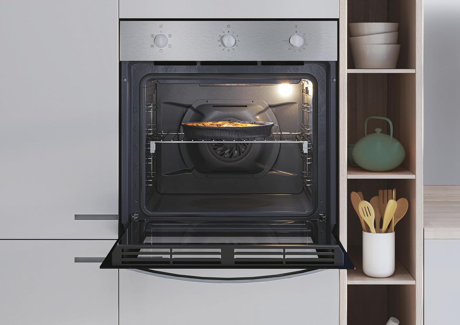 CANDY Four encastrable émail lisse FIDC N100, 70 litres, 3 modes de cuisson