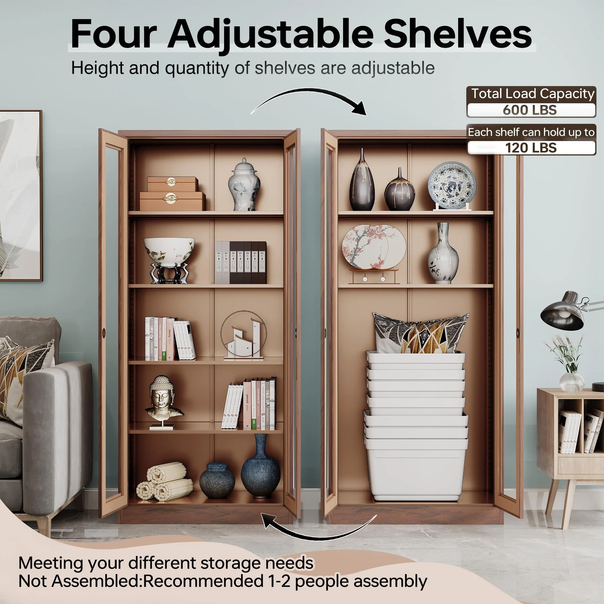 AFAIF Glass Display Cabinet Curio Cabinet with Glass Door