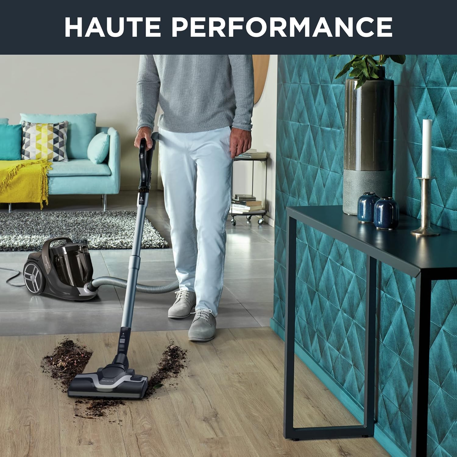 Rowenta Silence Force Cyclonic Aspirateur sans sac, Aspirateur traineau, Performant, Silencieux, Elégant, Capacité 2,5 L, Accessoires poils d'animaux, Fabriqué en France RO7260EA