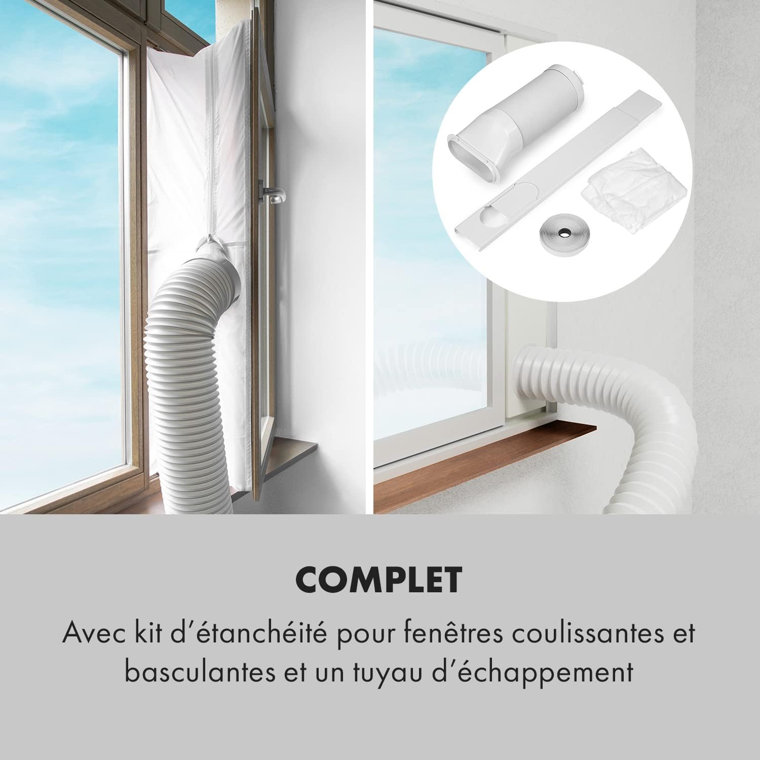 Klarstein Climatiseur Mobile Silencieux, Climatiseur 3 en 1, Mode Nuit, Déshumidificateur, Ventilateur, Mini Climatisation à Faible Conso, Evacuation, Clim Portable, Puissante, 12000 BTU, Climatiseurs