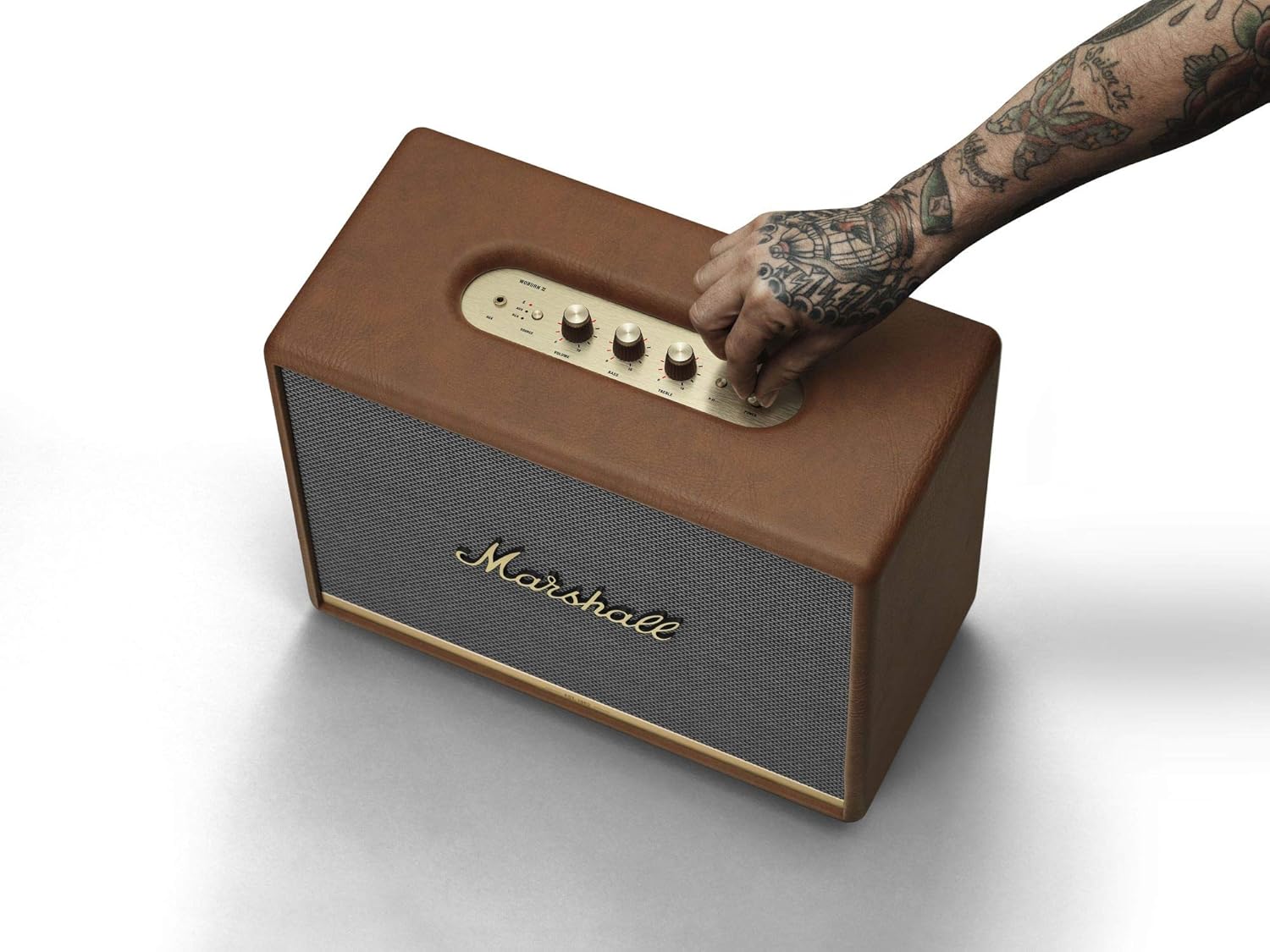 Marshall Stockwell II Enceinte Bluetooth Portatif - Noir et Laiton[Exclusif Amazon]