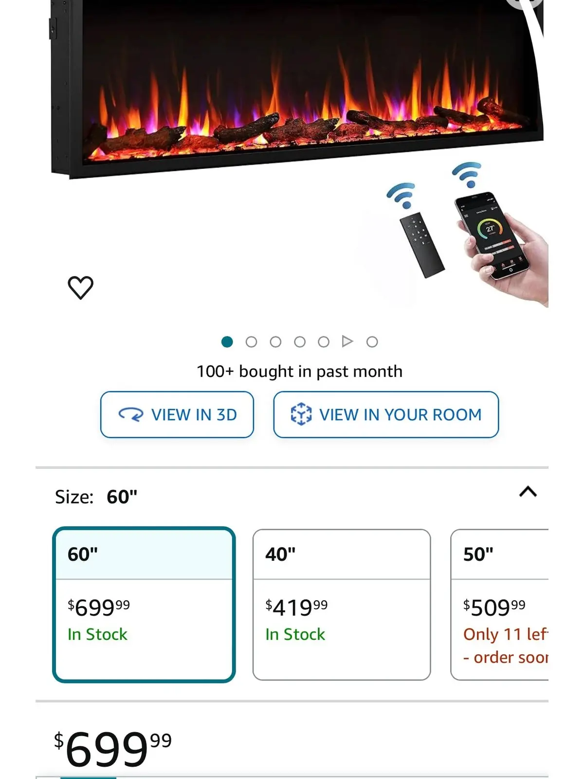 LegendFlame Austin in Wall Recessed & Wall Mounted Electric Fireplace (60