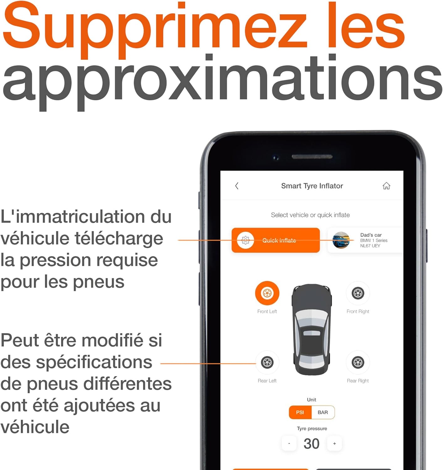 OSRAM TYREinflate Connect 650, compresseur de pneu numérique avec arrêt automatique et lumière LED, compresseur portable 12V pour pneus de voiture, connexion électrique via allume-cigare