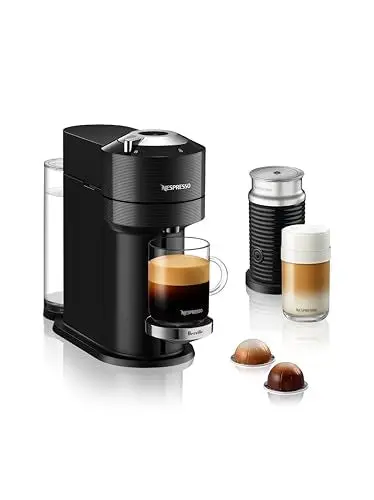 Nespresso Vertuo Next Premium Coffee and Espresso Machine by Breville with Milk Frother, Black, Small