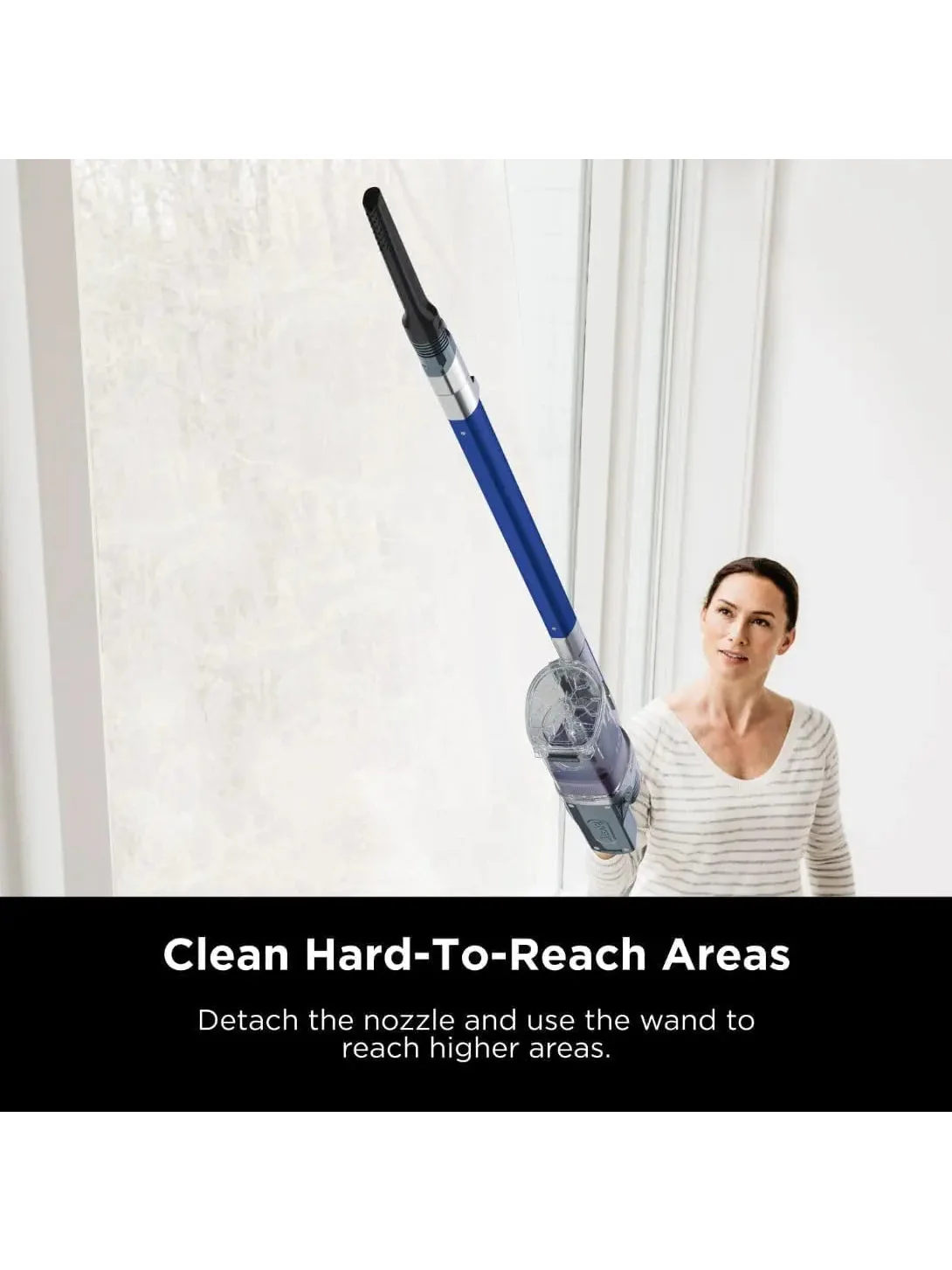 Shark IZ363HT Anti-Allergen Pet Power Cordless Stick Vacuum Self-Cleaning Brushroll, PowerFins, Removable Handheld, Crevice Tool, Dusting Brush, 50min Runtime, Blue