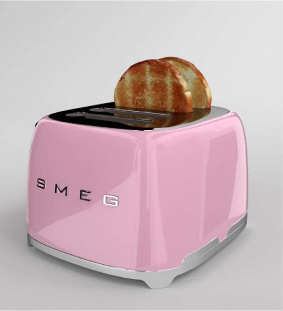 Smeg, Grille-pain 4 Tranches TSF03BLEU, 4 Fentes 36 mm, 6 Niveaux de Brunissage, Fonction Chauffage, Décongélation et Bagel, Éjection Automatique du Pain, 2 Ramasse Miettes, 2000 W, Noir
