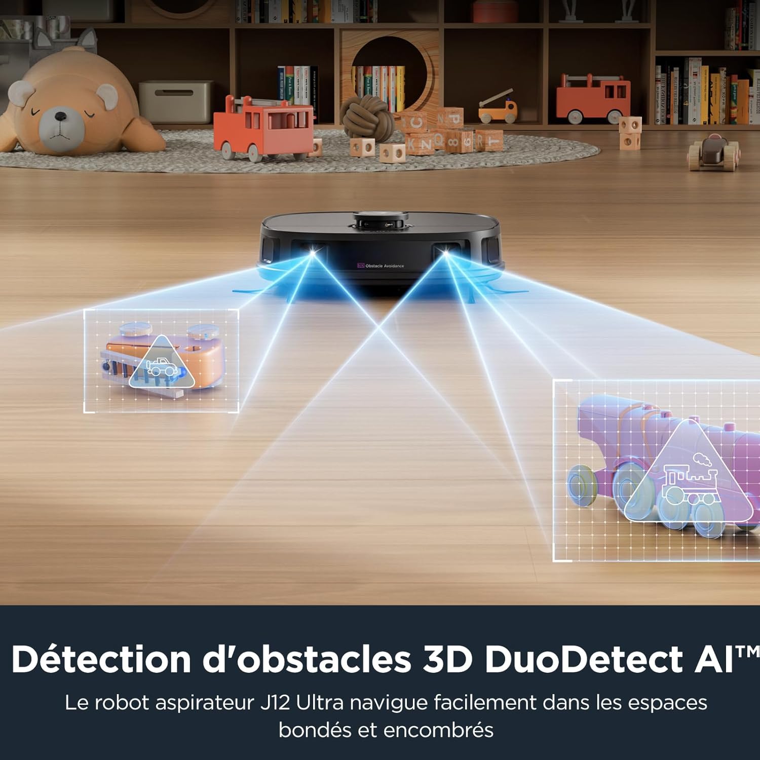 Eureka J12 Ultra Robot Aspirateur Laveur avec Station Automatique de Vidange Lavage Séchage, Aspirateur Robot de 5000Pa, Serpillière Rotative, Double LiDAR Navigation, Évitement d'Obstacle 3D IA