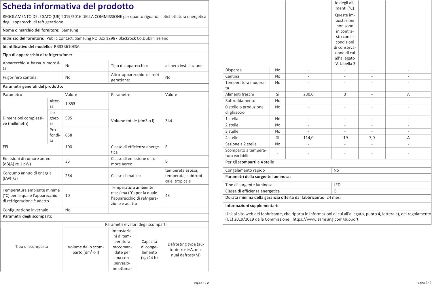 SAMSUNG Réfrigérateur congélateur bas RB33B610ESA