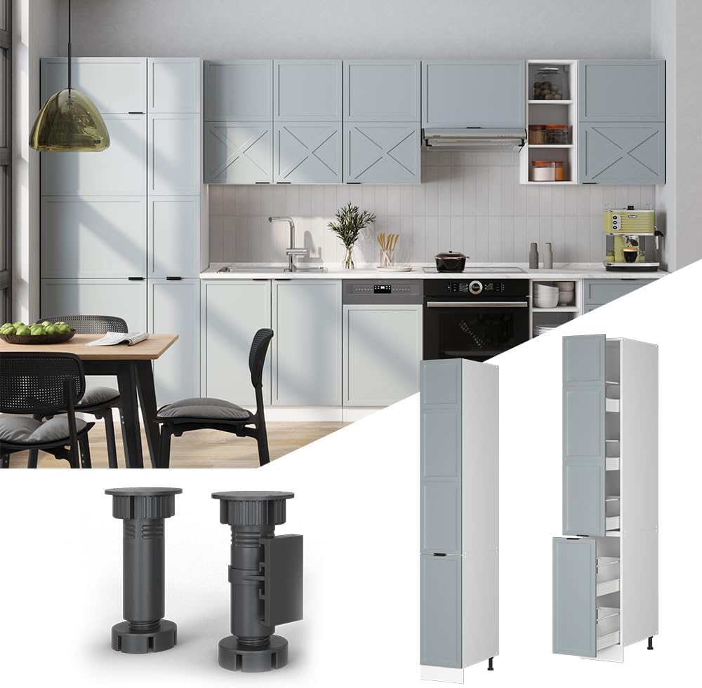 Vicco Meuble pour Four Fame-Line, Blanc Haute Brillance/Blanc, 60 cm avec étagères Ouvertes