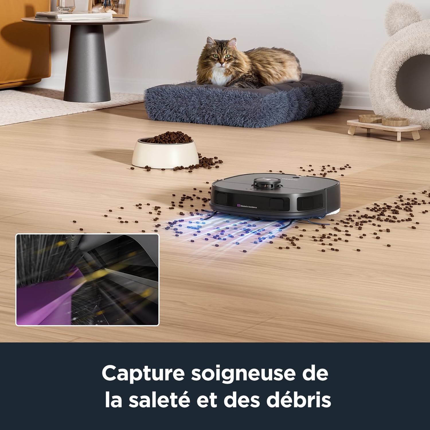 Eureka J12 Ultra Robot Aspirateur Laveur avec Station Automatique de Vidange Lavage Séchage, Aspirateur Robot de 5000Pa, Serpillière Rotative, Double LiDAR Navigation, Évitement d'Obstacle 3D IA