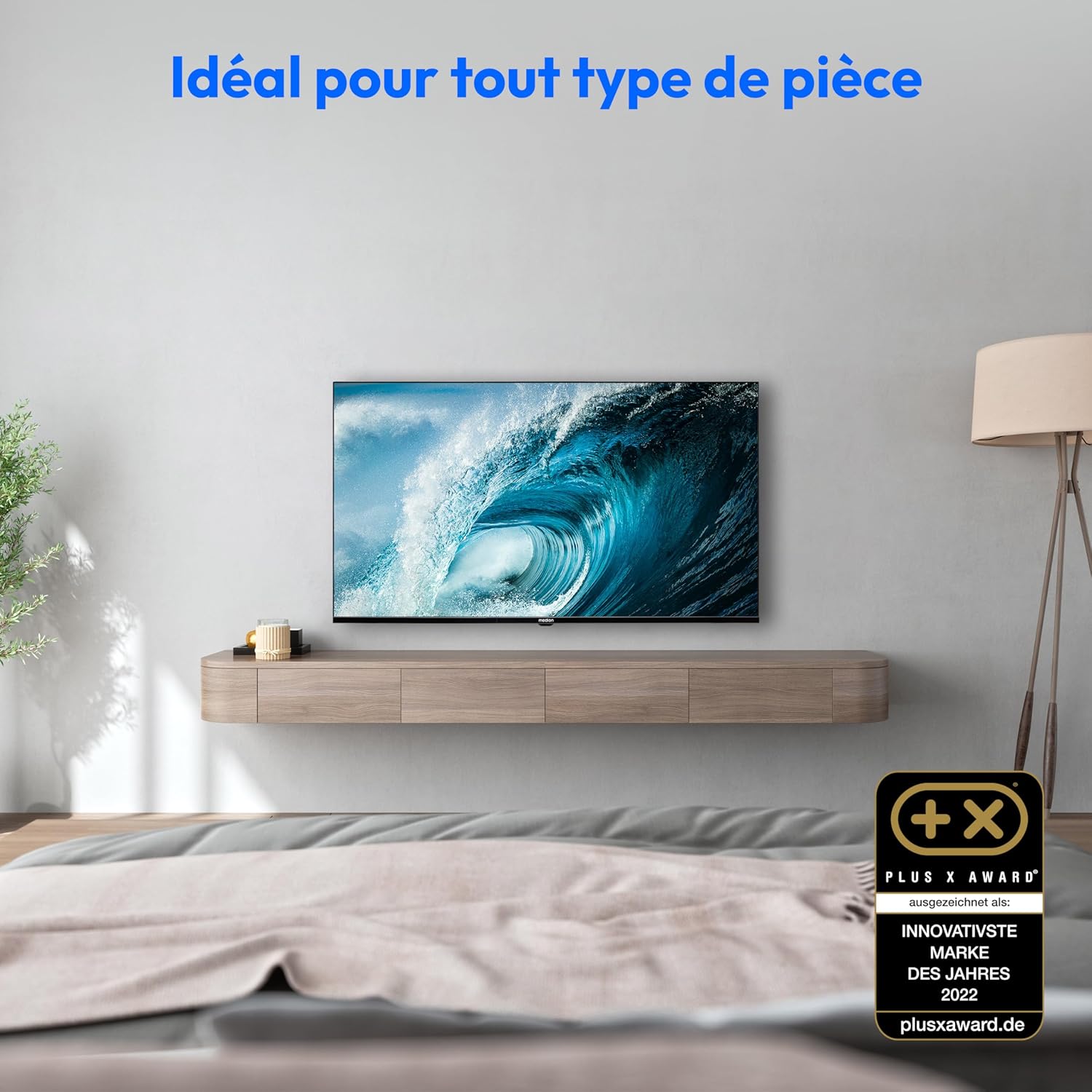MEDION E14080 (MD 30224) Téléviseur Full HD 100,3 cm (40 Pouces) (Lecteur DVD intégré, récepteur Triple Tuner DVB-T2 DVB-C DVB-S2, 2 x HDMI, VGA, USB, Mediaplayer, CI+)