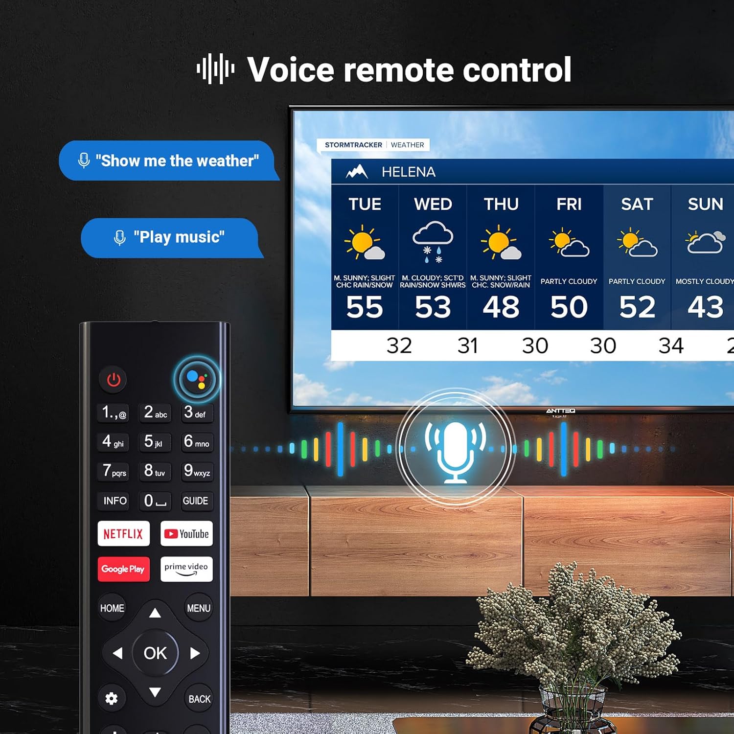 Antteq AB42D1 télévision 42 Pouces (TV 107 cm), Dolby Audio, LED, Triple Tuner DVB-C / T2 / S2, CI+, HDMI, Lecteur multimédia Via USB, Sortie Audio numérique, y Compris Mode hôtel
