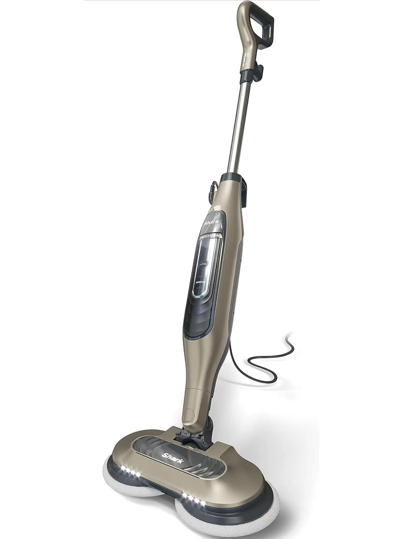 Shark S7001 Mop, Scrub & Sanitize at The Same Time, Designed for Hard Floors, with 4 Dirt Grip Soft Scrub Washable Pads, 3 Steam Modes & LED Headlights, Gold//Original wand not included 100 % Functional with maroon wand