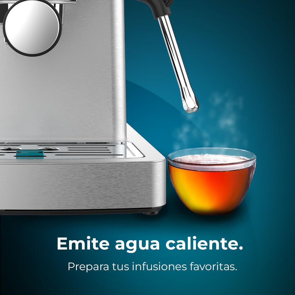 Cecotec Machine à café Express Power Espresso 20 Barista Cream. 2 Thermoblocks, 20Bars, Manomètre, Mode Auto pour 1 et 2 Café(s), Buse vapeur Orientable, Conduit pour Infusions, 2900W.