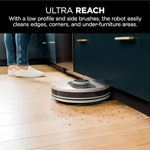 Shark RV1001AE IQ Robot Self-Empty XL, Robot Vacuum with IQ Navigation, Home Mapping, Self-Cleaning Brushroll, Wi-Fi Connected, Works with Alexa, Black
