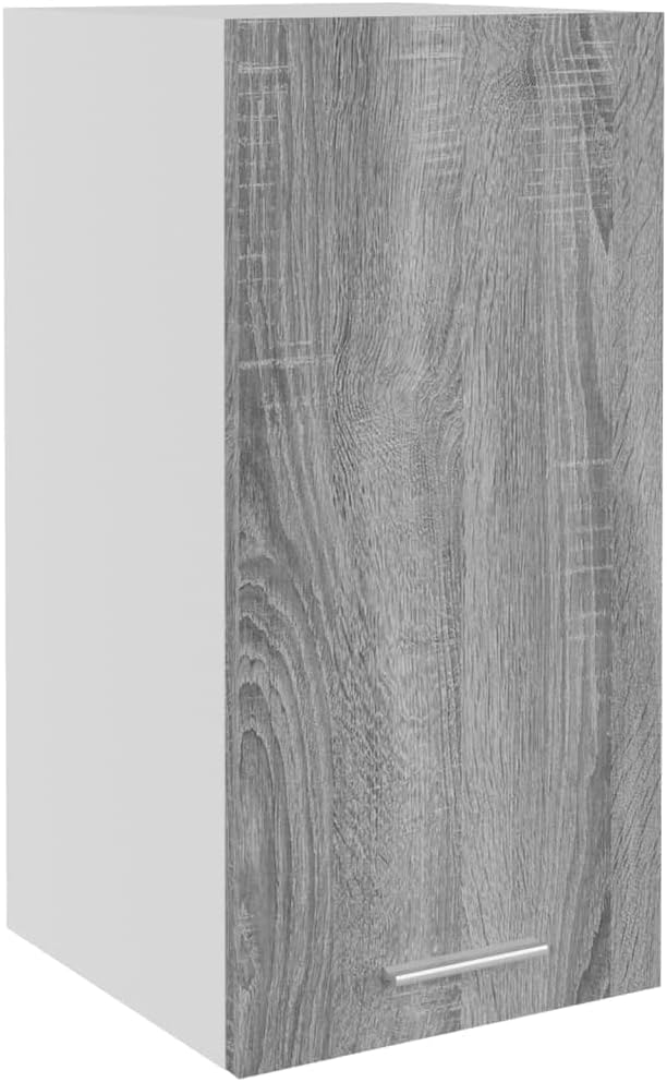 vidaXL Armoire à Micro-Ondes Placard Armoire de Rangement Meubles de Cuisine avec 4 Etagères Intérieur Maison Gris Béton 60x57x207 cm Aggloméré