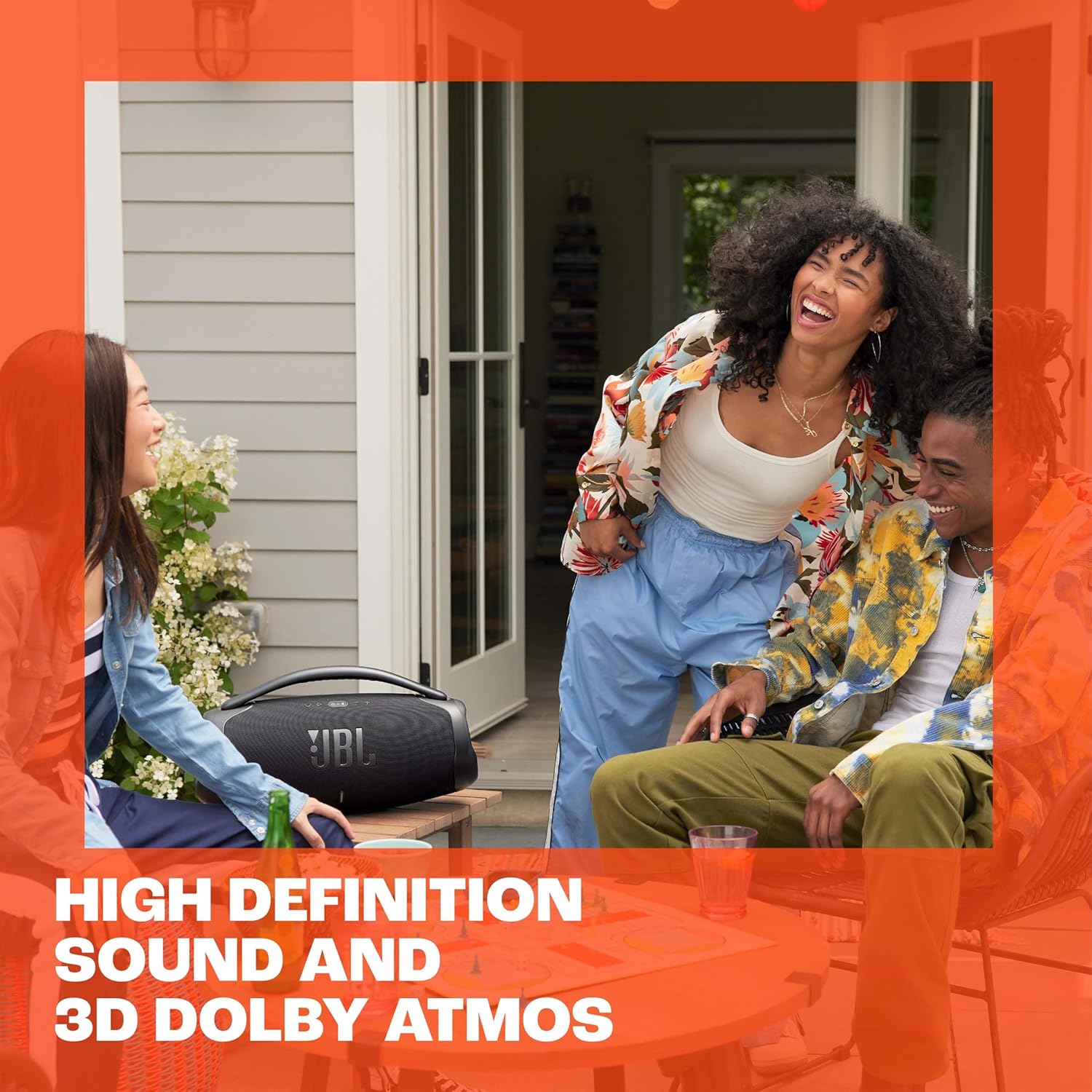 JBL Boombox 3 Wifi, Enceinte portable compatible avec Bluetooth et WiFi, Son JBL Original Pro et basses puissantes, étanche à l'eau et à la poussière, autonomie de 24h, Noire