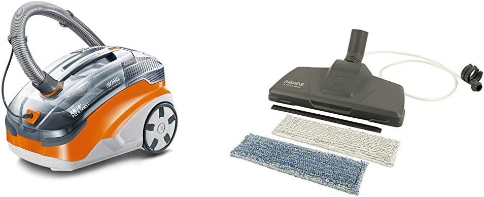 THOMAS AQUA + PET & Family Aspirateur aquafilter: élimine rapidement les poils d'animaux et odeurs animales, Orange/Gris
