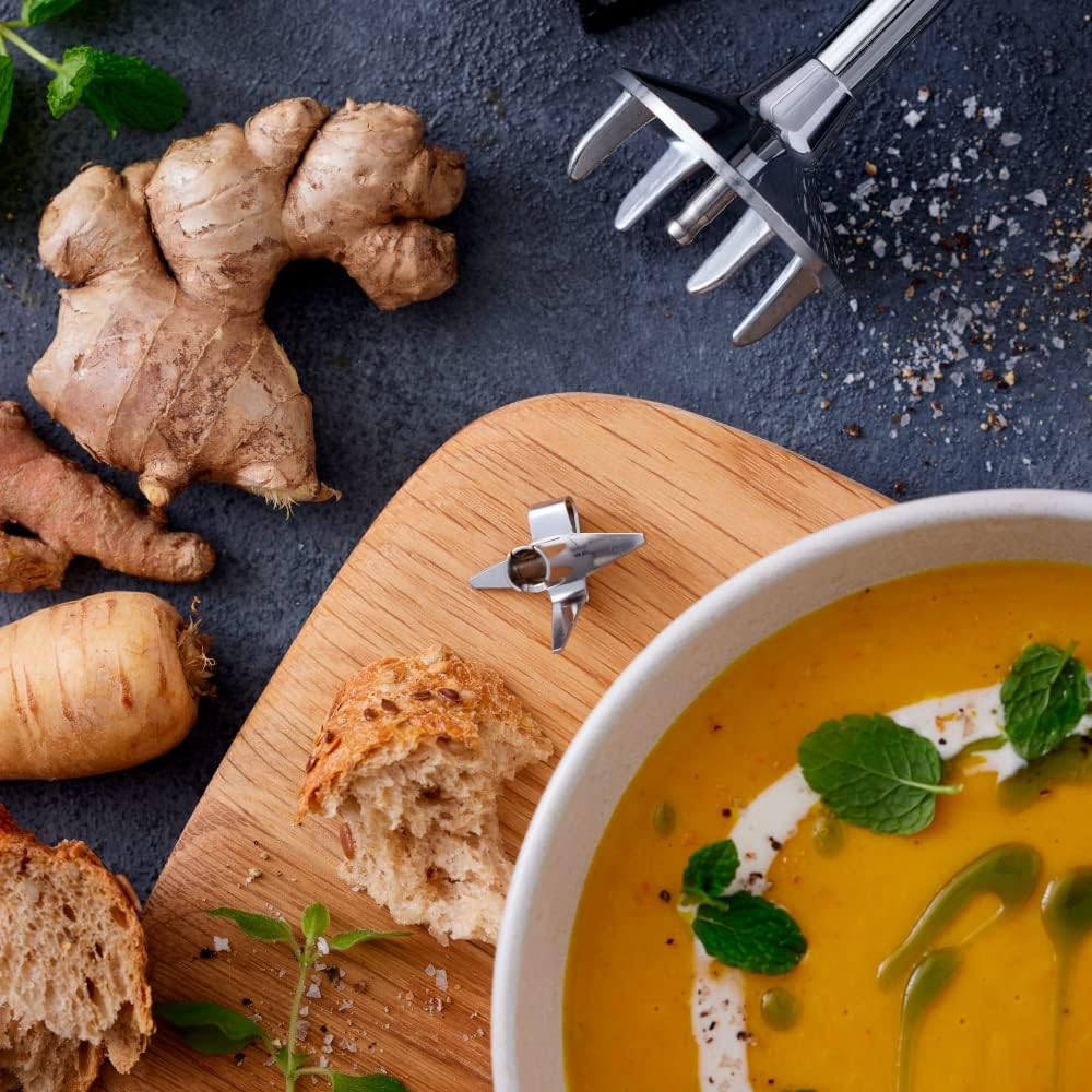 bamix Set avec mixeur plongeant M350 MAXX avec couteau étoile et hachoir, disques fouet et mélangeur en inox, 350 W, 2 vitesses, Fabriqué en Suisse, Noir/Chromé