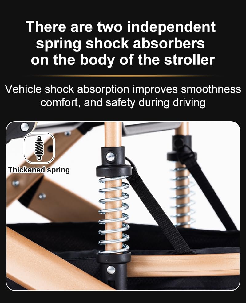 YAZOCO Poussette 3 en 1 Pliable Poussette Bebe Confort Moustiquaire, Couvre - Pieds, Porte - Gobelet, Coussin Poussettes et Landaus