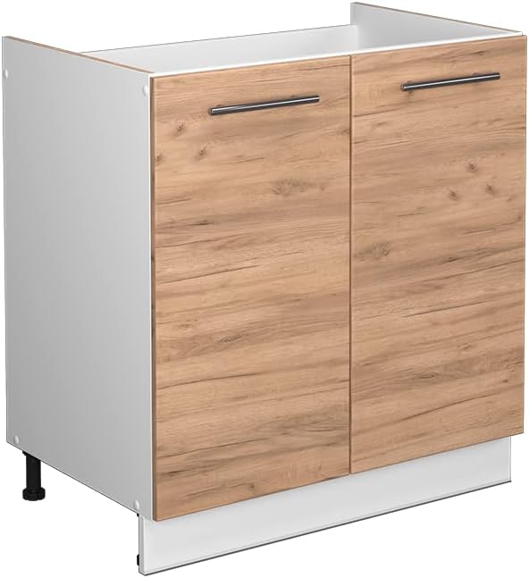 Vicco Meuble pour Four Fame-Line, Blanc Haute Brillance/Blanc, 60 cm avec étagères Ouvertes