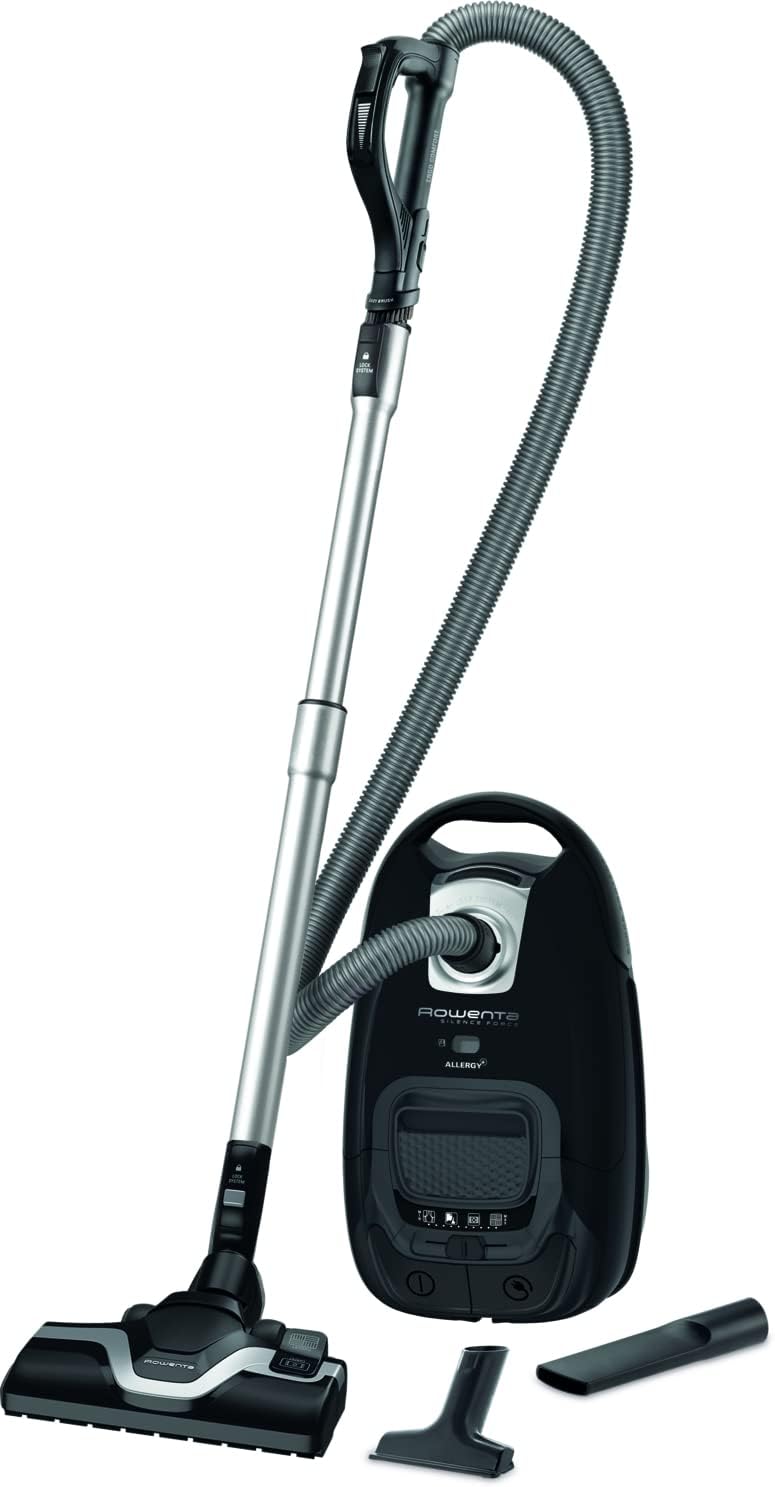 Rowenta Silence Force Aspirateur avec Sac Silencieux, Performant, Capacité 4,5 L & Lot de 4 Sacs Hygiène+, Compatibles avec Les aspirateurs traineau Compact Power, Power XXL