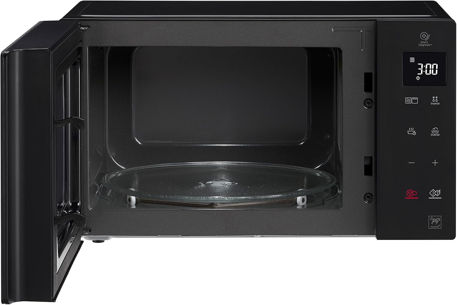 LG MH6535GIS Mikrowelle mit   Inverter Technologie & Quarz Grill, 25 Liter Kapazitt, 1000 W, Automatikprogramme, einstellbare Leistungsstufen für optimales Garen und EasyClean-Funktion, Schwarz