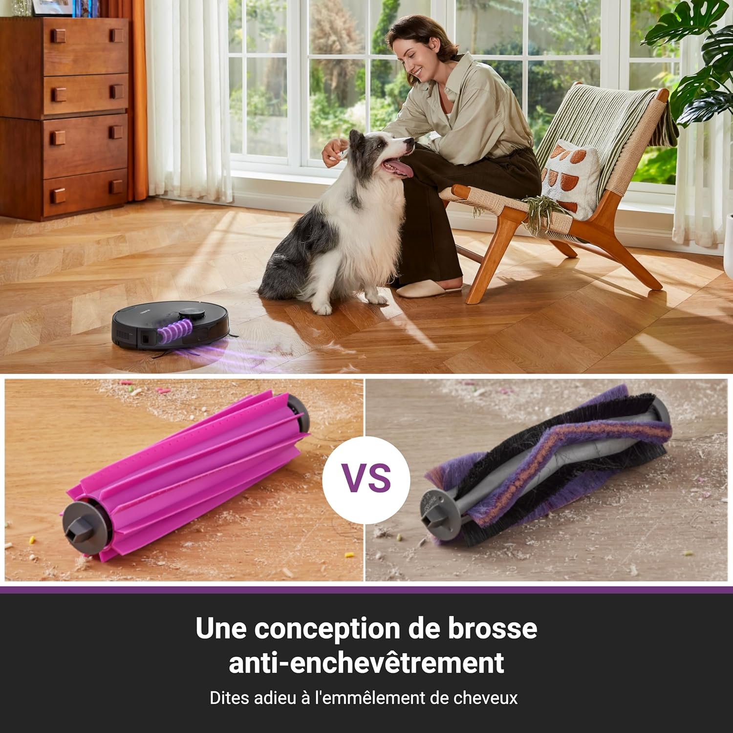 Eureka E20 Plus Aspirateur Robot de 8000 Pa avec Station de Vidange Automatique sans Sac, Robot Aspirateur Laveur Anti Enchevêtrement, Évitement d'Obstacles 3D, Autonomie de 180 Minutes, DuoDetect AI