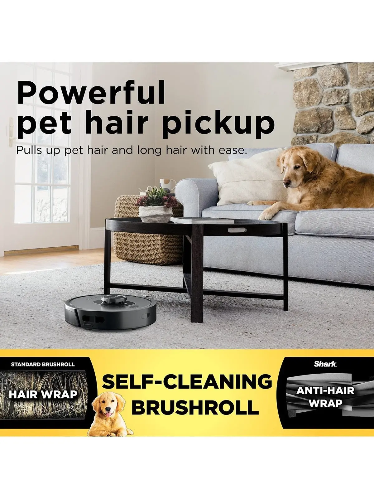 Shark AV1010AE IQ Robot Vacuum with XL Self-Empty Base, Bagless, 45-Day Capacity, Advanced Navigation, Alexa & Wi-Fi, Multi-Surface Brushroll, for Pets, Dander & Dust, Carpet & Hard Floor, Black