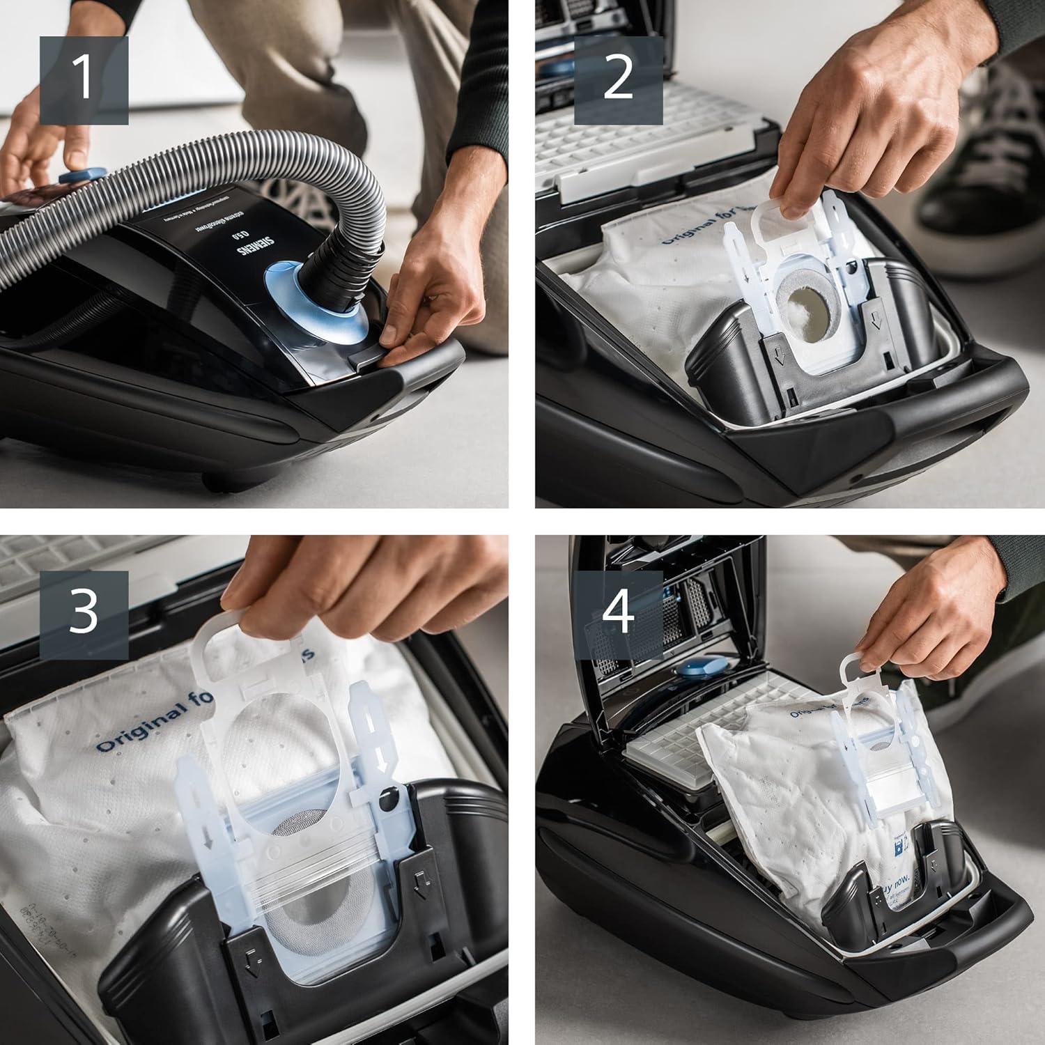 Siemens VSQ5X1230 Aspirateur 4,5 L Aspirateur réservoir cylindrique Sec 850 W Sac à poussière