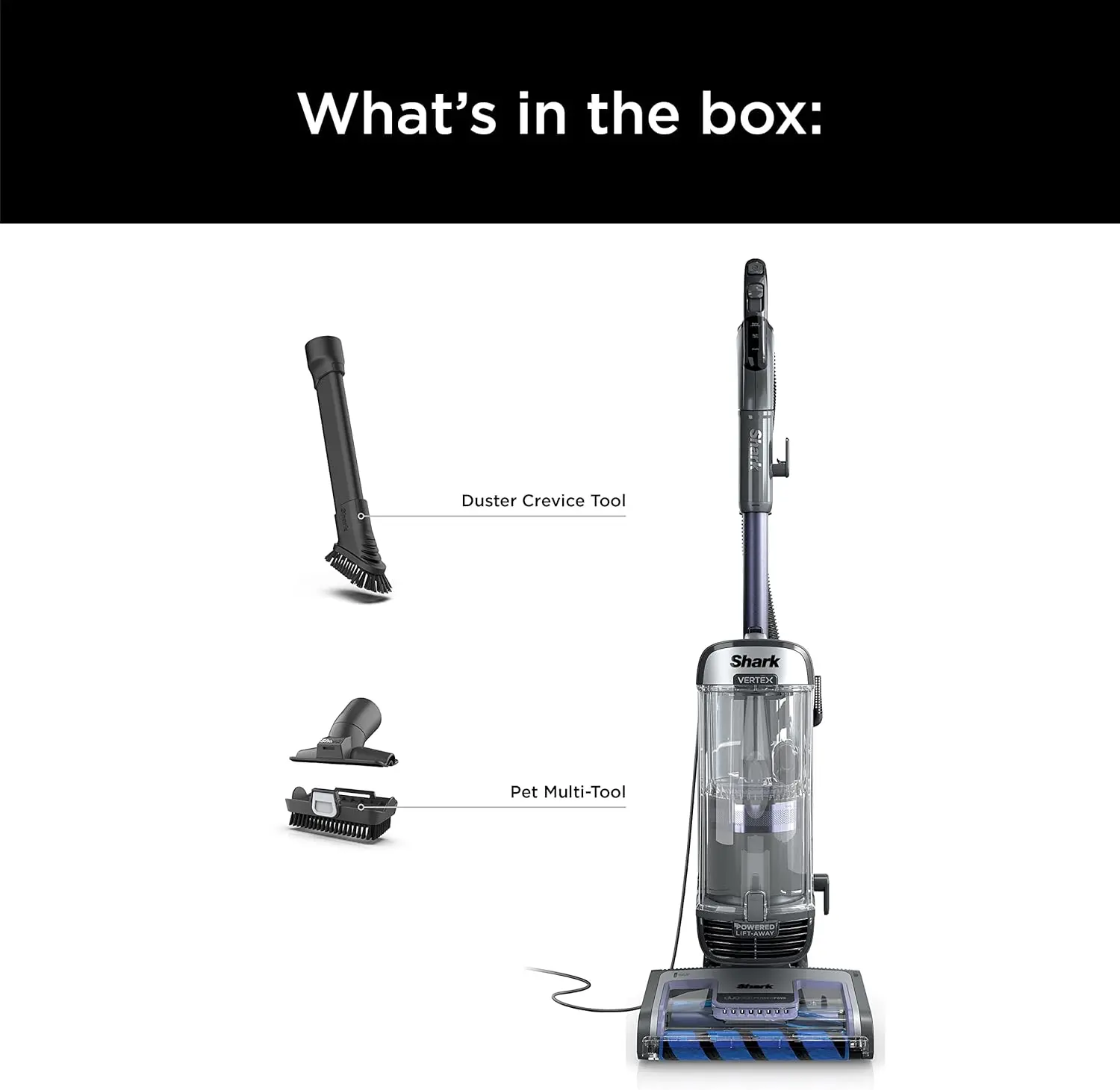 Shark AZ2001AMZ Vertex DuoClean PowerFins Upright Vacuum, with Powered Lift-Away & Self-Cleaning Brushroll, Dark Lilac, 1 qt Dust Cup