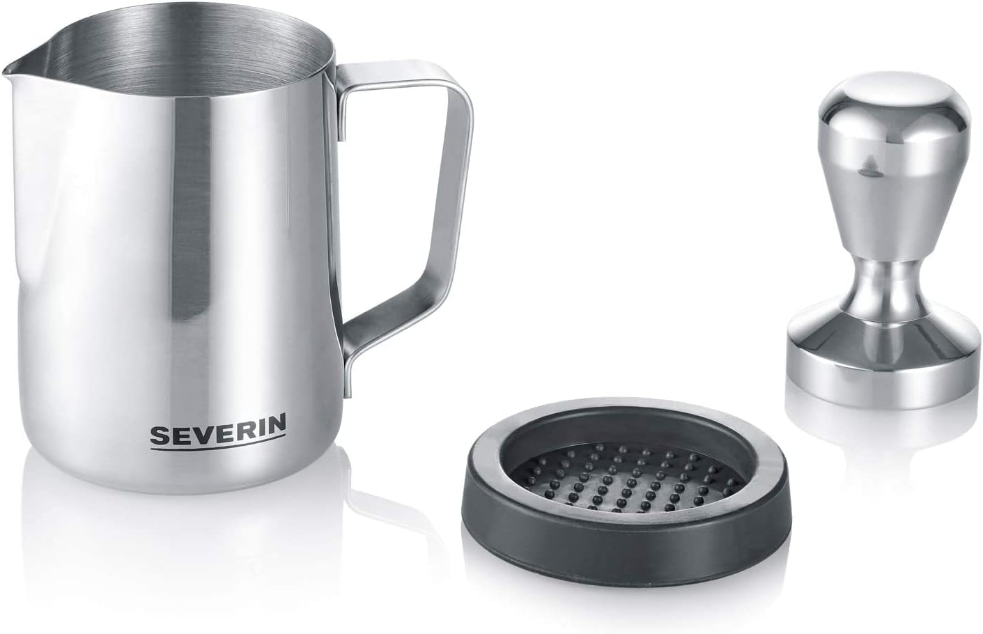 SEVERIN Cafetière Expresso Espresa Plus, 1 350W, 1,1 L, Manomètre intégré, Pompe 15 bars, Set barista inclus, Inox/Noir, KA 5995