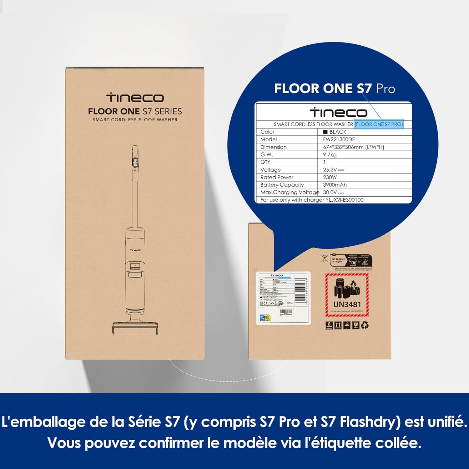 Tineco Floor One S7 Pro/S7 Series Aspirateur Laveur Sec Et Humide Intelligent sans Fil pour Sols Durs, Écran Digital LED, Grande Autonomie, Parfait pour Les Tâches Tenaces et Les Poils d’Animaux