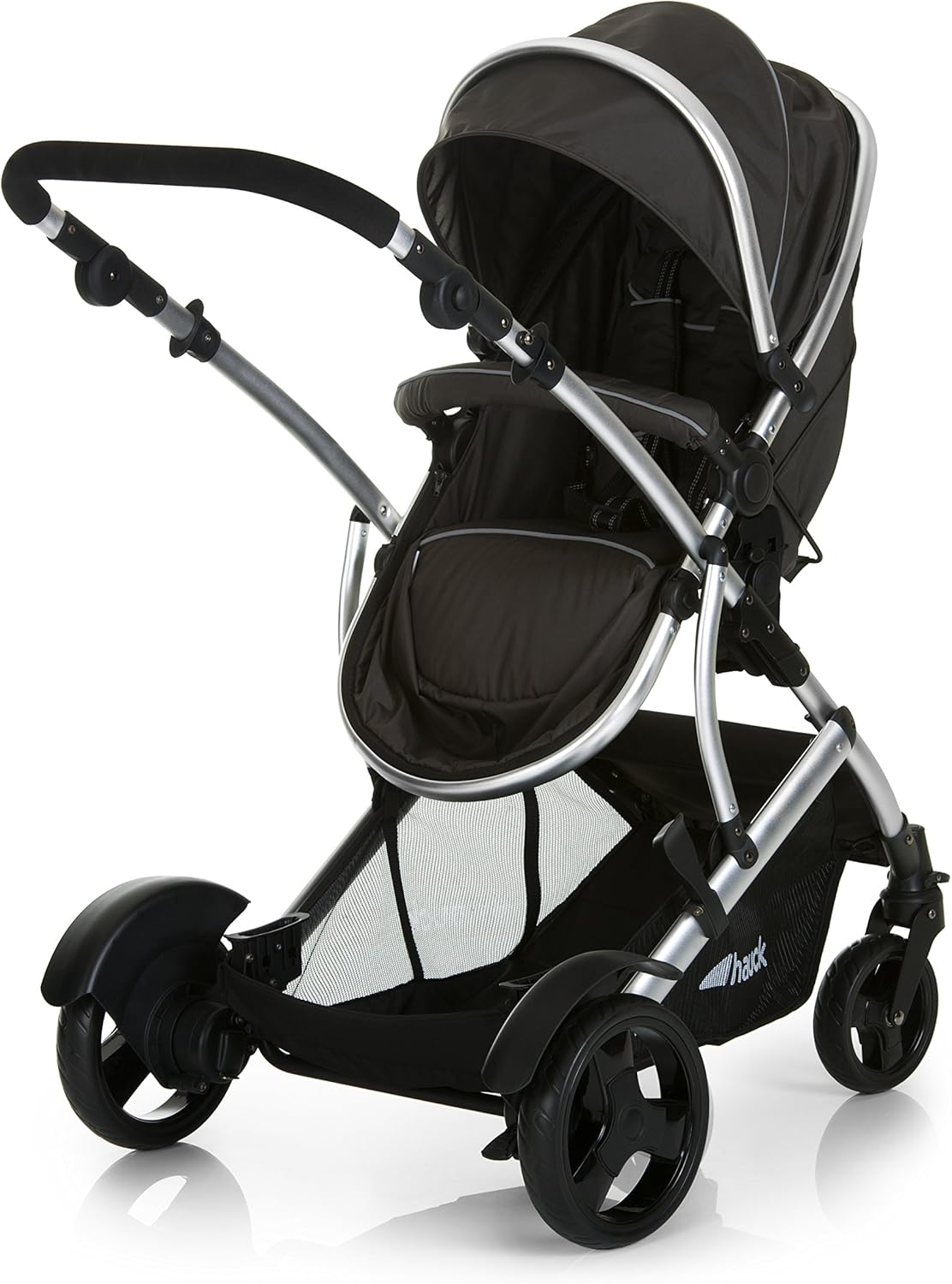 hauck Poussette Double Duett 2, Siège Supérieur Convertible en Nacelle Bébé, Réversible, Pliable, Charge Maxi 36 Kg, Inclus Habillage Pluie, Forest Noir