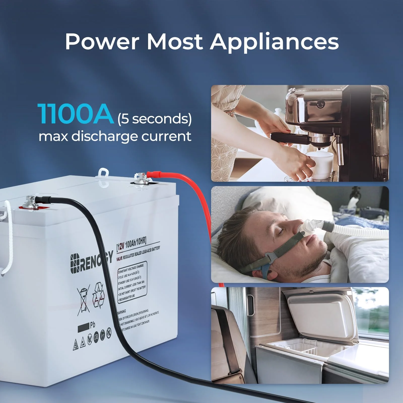 Renogy Deep Cycle AGM 12 Volt 100Ah Battery