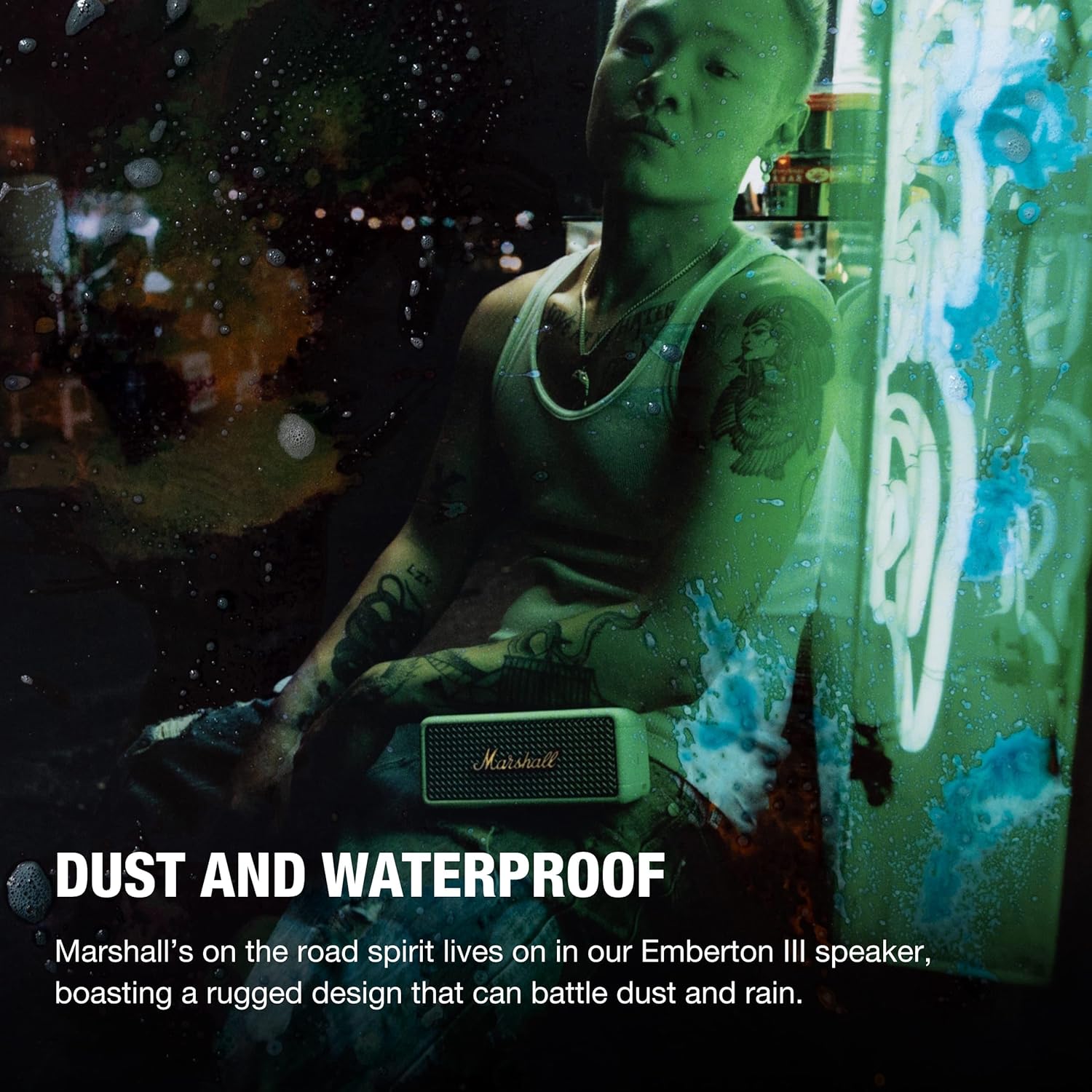Marshall Emberton III Enceintes Bluetooth Portables, sans Fil, IP67 Résistant à la Poussière et à l'eau, Plus de 32 Heures de Lecture, Charge Rapide - Noir & Laiton