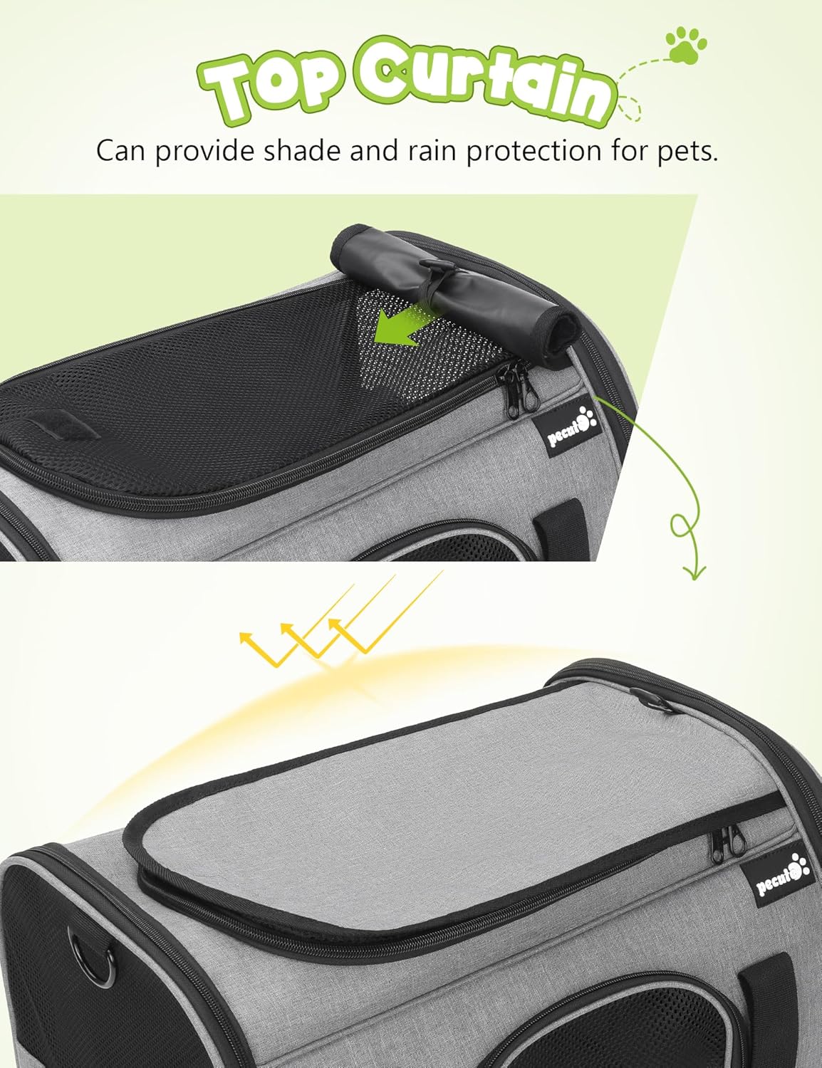 Pecute Sac de Transport pour Animal Domestique, Tissu en Maille Respirant, Convient pour Les Voyages, utilisé pour Chien, Les Chats et Les Chiots de Moins de 6 kg