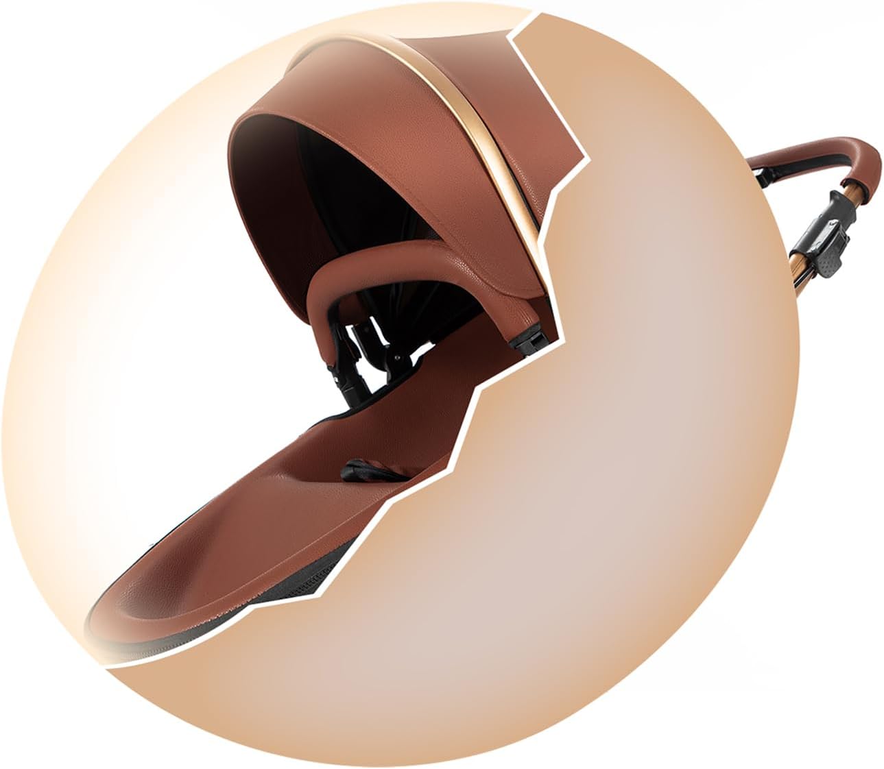 Magic ZC Poussette 3 en 1, Poussette Bebe avec Conception Portable Pliable en Un Clic, Pousette 3 en 1 avec Poussée Réversible Bidirectionnelle, Poussette Trio avec Accessoires (black gold 588)