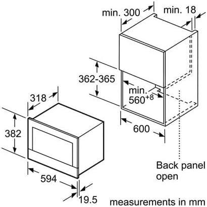 Bosch BFL634GS1 - Série 8 - Micro-ondes intégrable - 60 x 38 cm - 21 litres - Inox