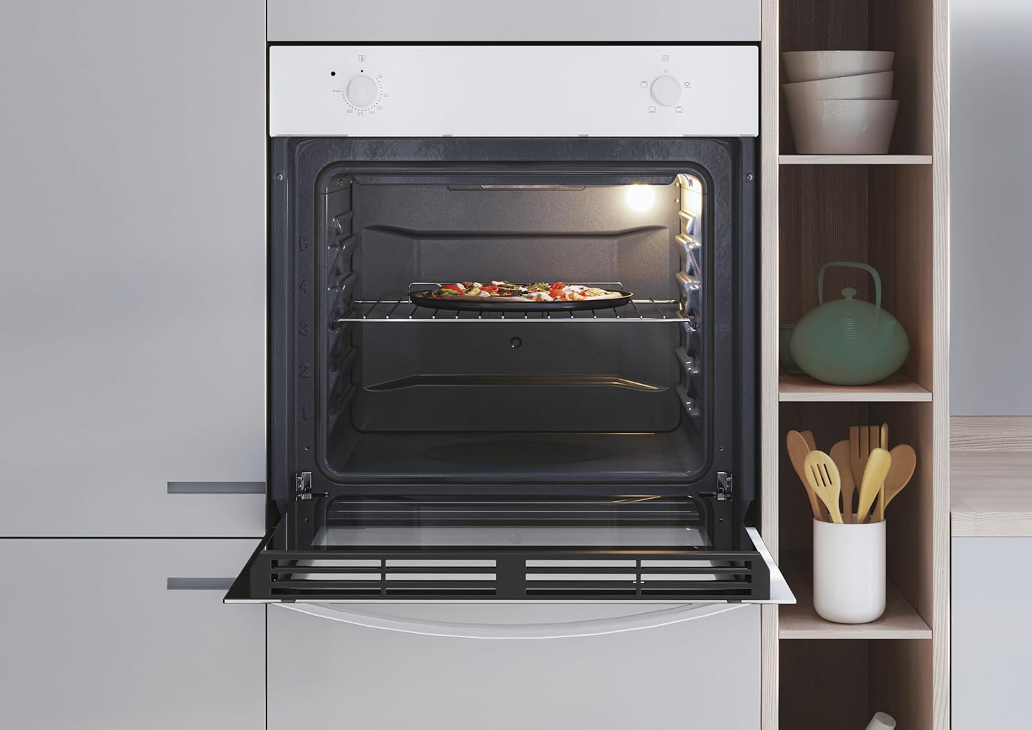 CANDY Four encastrable émail lisse FIDC N100, 70 litres, 3 modes de cuisson