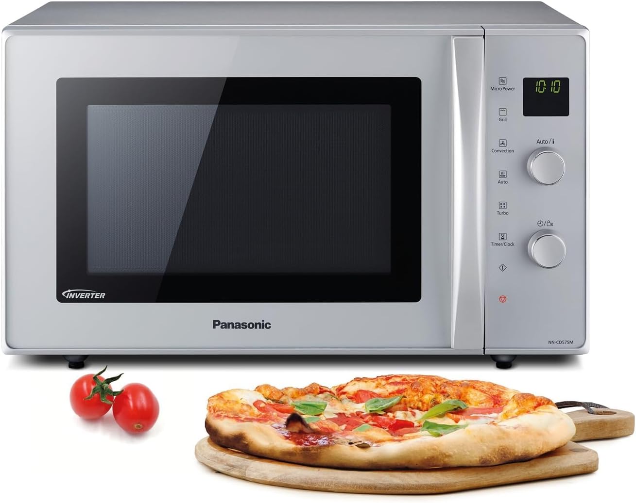 Panasonic NN-CD565BEPG - Four 3 en 1 Combiné, 27 L, Inverter, Chaleur à 100-220°C, Gril Quartz 1300W, Micro-ondes 1000 W, Plat Crispy, Plateau tournant 34 cm, Noir - Version FR