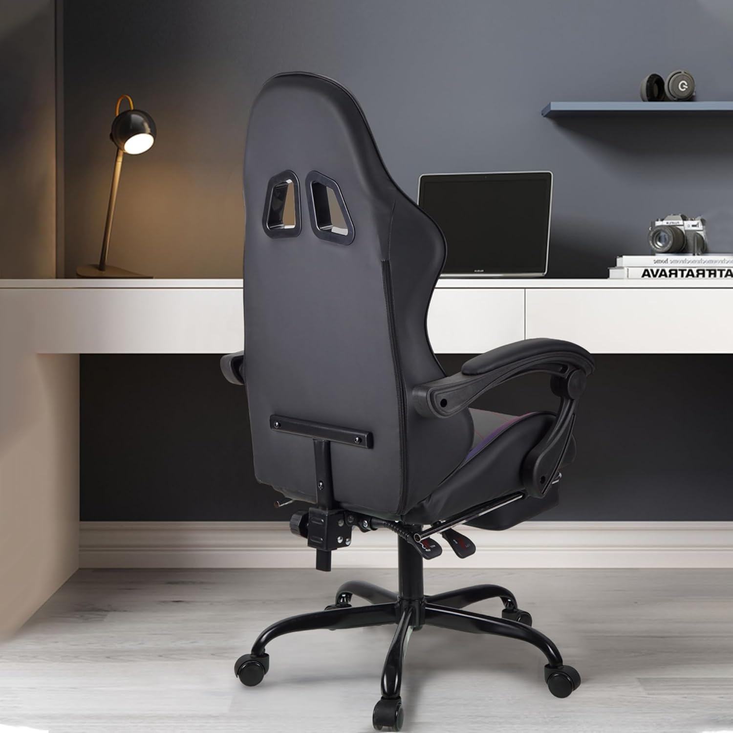 play haha. Chaise de Jeu Chaise de Bureau Chaise pivotante Chaise d'ordinateur Chaise de Travail Chaise de Bureau Chaise Ergonomique Chaise de Course Chaise en Cuir (avec Repose-Pieds)