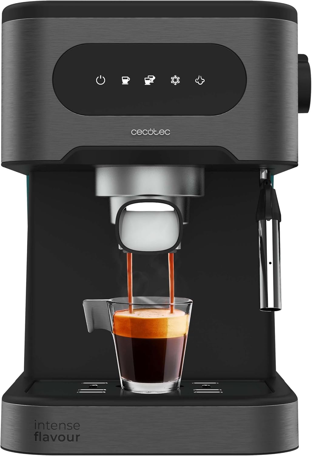 Cecotec Machine à café Express Power Espresso 20 Barista Cream. 2 Thermoblocks, 20Bars, Manomètre, Mode Auto pour 1 et 2 Café(s), Buse vapeur Orientable, Conduit pour Infusions, 2900W.