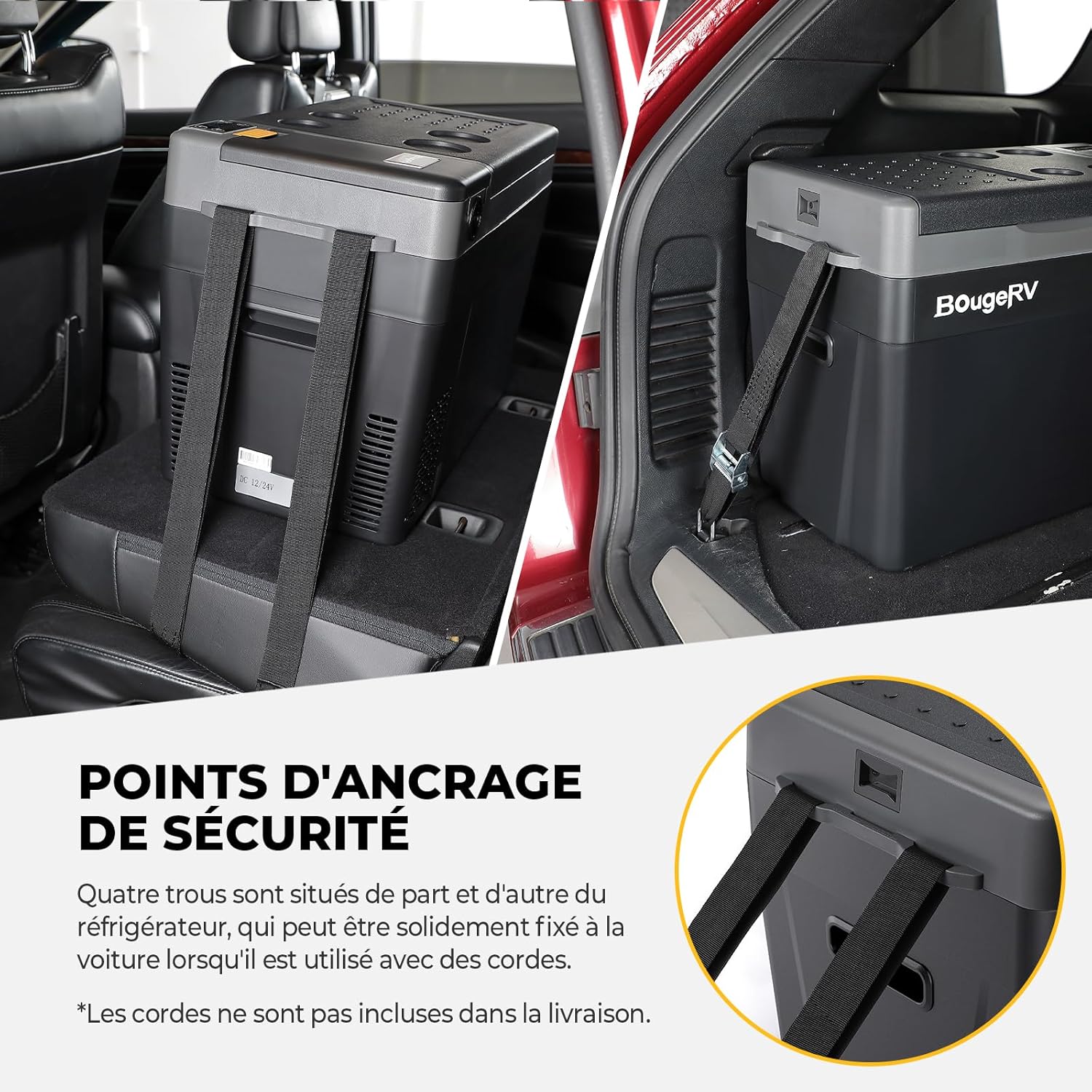 BougeRV CRPRO Glacière à Compression, Frigo Voiture 20 litres(-22℃~10℃), 12/24V DC &110-240V AC Glaciere Voiture, Frigo Compression 12v, pour voiture, camping, voyage