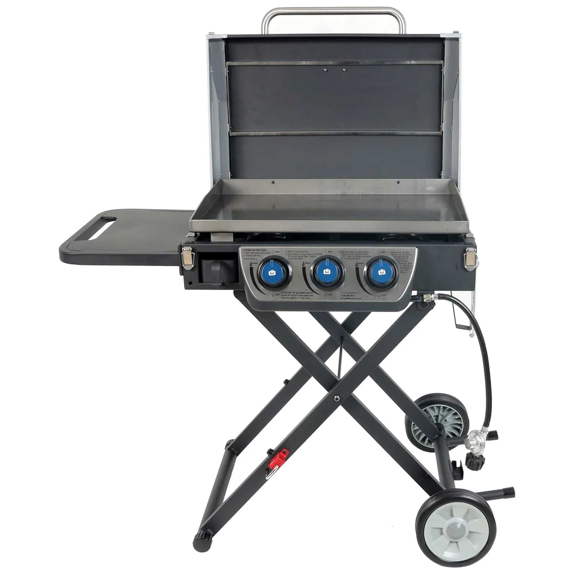 Razor Griddle Gas Grill & Griddle for Backyard Cooking and Camping, Portable Grill with Cart & Side Shelf