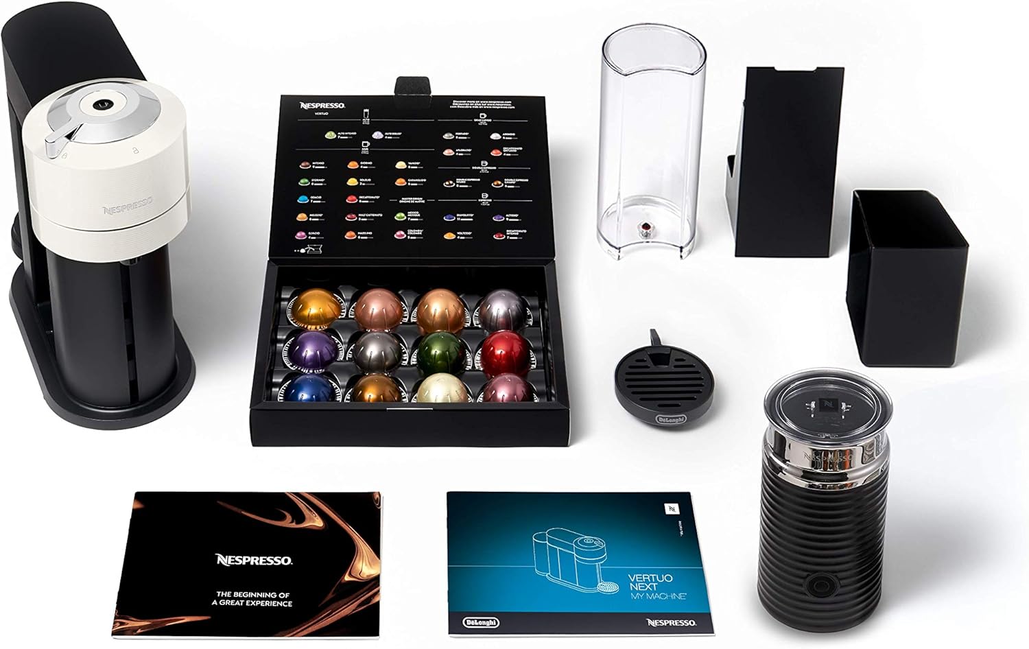 Nespresso Machine à café à capsules DeLonghi ENV 120.BWAE Vertuo Next Premium avec mousseur à lait, marron