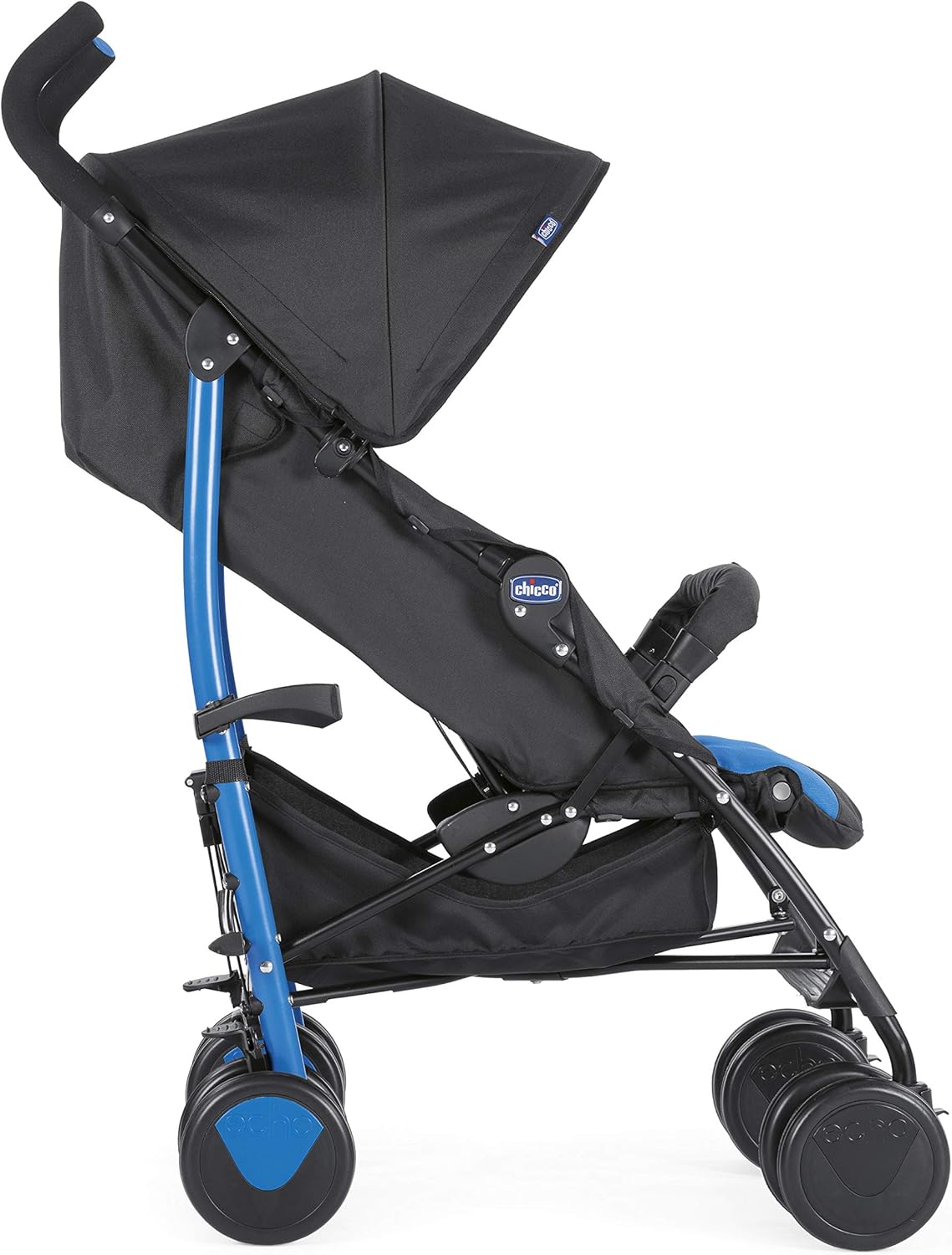 Chicco Echo Poussette Légère et Compact, Inclinable avec Arceau de Protection, Position Landau, Pliage Parapluie, Canopy Ajustable - de la Naissance à 22 Kg - Rouge