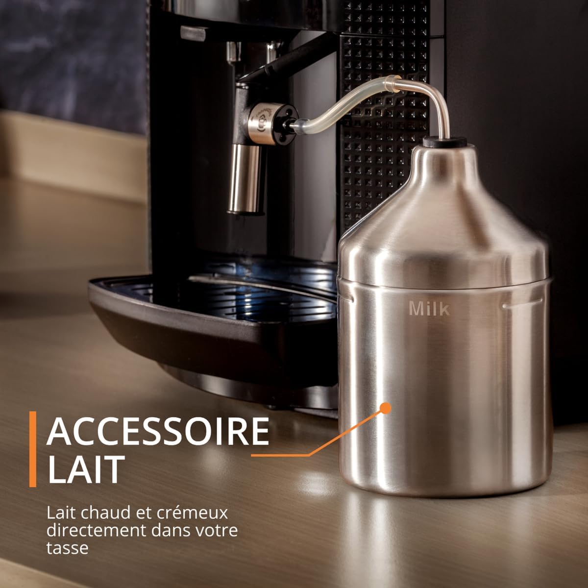 Krups Machine à café grain, 2 expressos simultanés, Ecran LCD, Cafetière espresso compacte, Nettoyage automatique, Buse vapeur pour Cappuccino, Essential noire YY8135FD, Noir