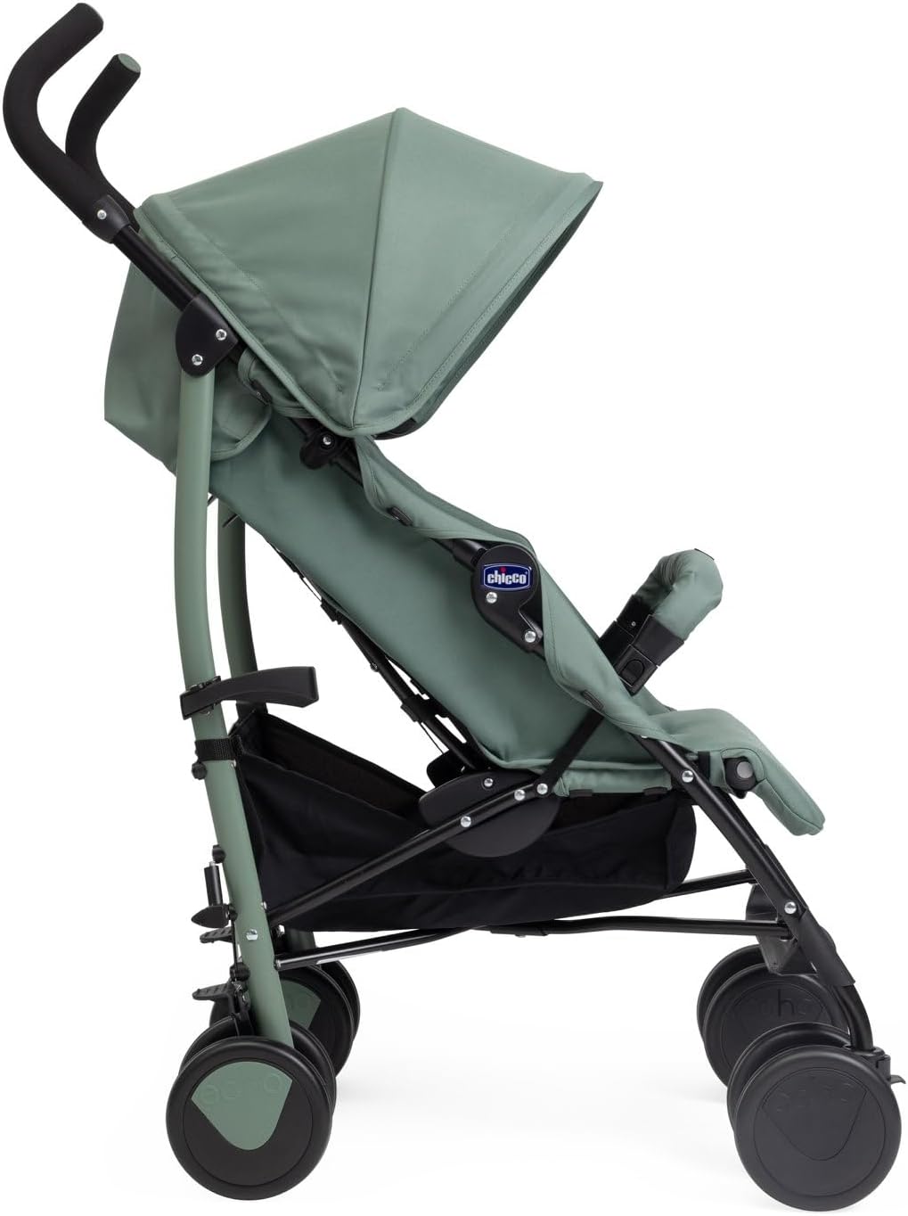 Chicco Echo Poussette Légère et Compact, Inclinable avec Arceau de Protection, Position Landau, Pliage Parapluie, Canopy Ajustable - de la Naissance à 22 Kg - Rouge