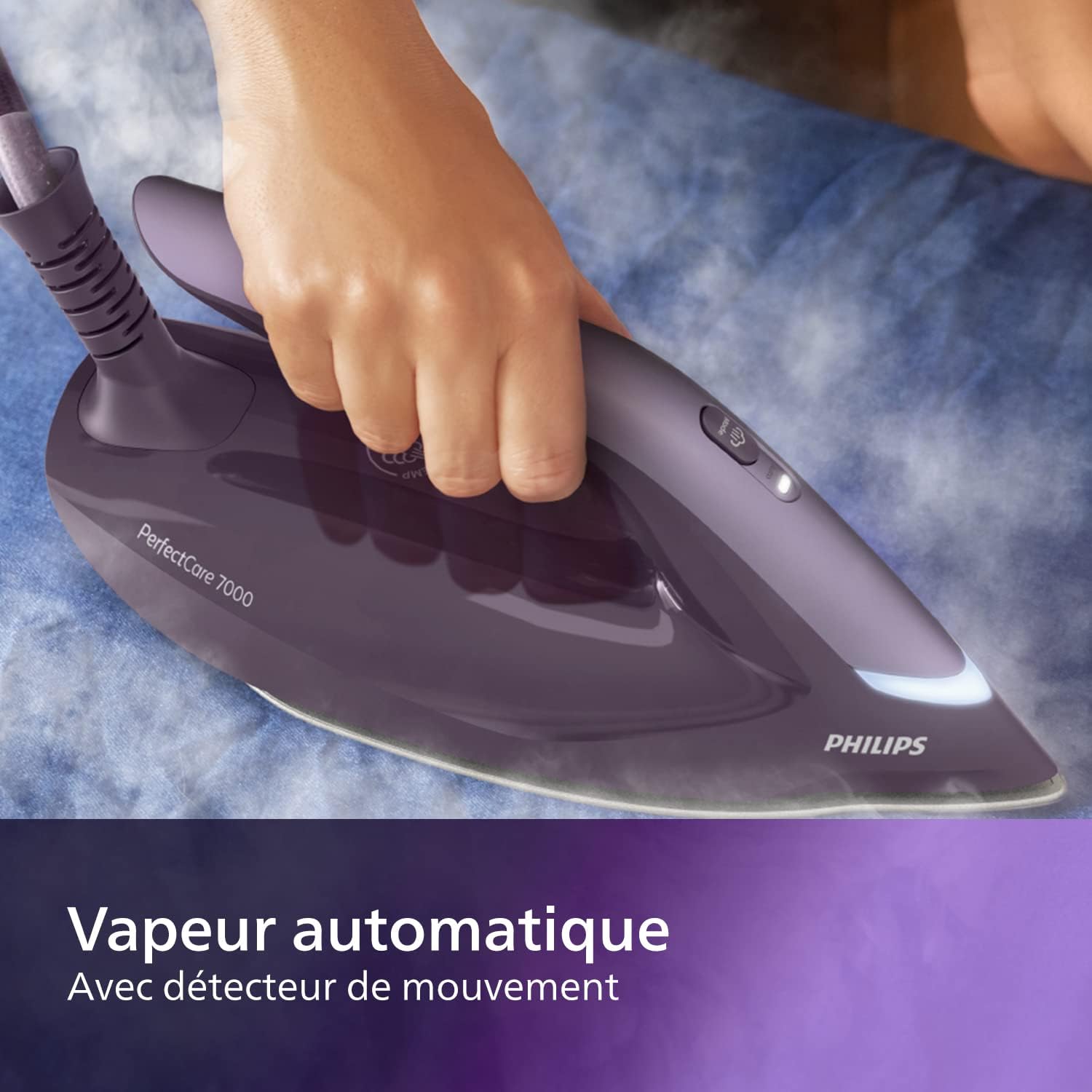 Philips PerfectCare Série 7000 Centrale Vapeur - 2100W, 600g, Pression de 8 bars, Technologie OptimalTEMP, Réservoir de 1,8 L, Violet (PSG7150/30)